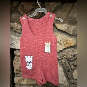 Cute Vintage 4T girls dress with teddy bear, unworn with original tags on